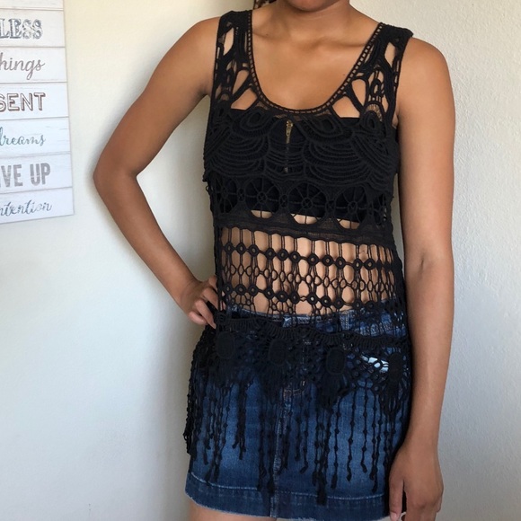 Clearance🎉Black Lace Cover Up - Picture 5 of 7